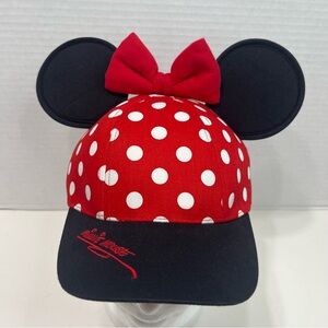 DISNEY World Minnie Mouse polka dot youth hat with ears snap back